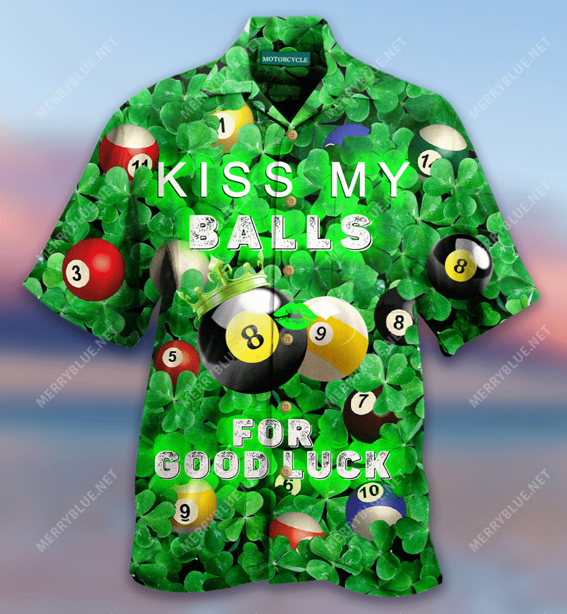 Kiss My Balls For Good Luck Billard Saint Patrick’s Day Unisex Hawaiian Shirt
