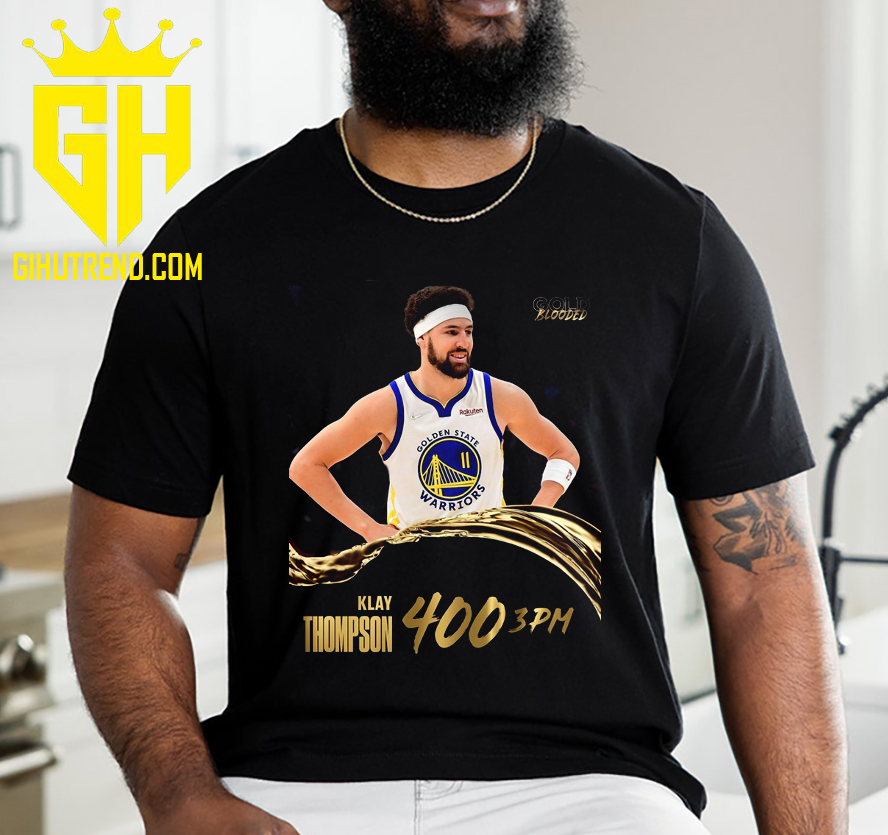 Klay Thompson 400 Three Pointers Golden State Warriors Gold Blooded T-Shirt