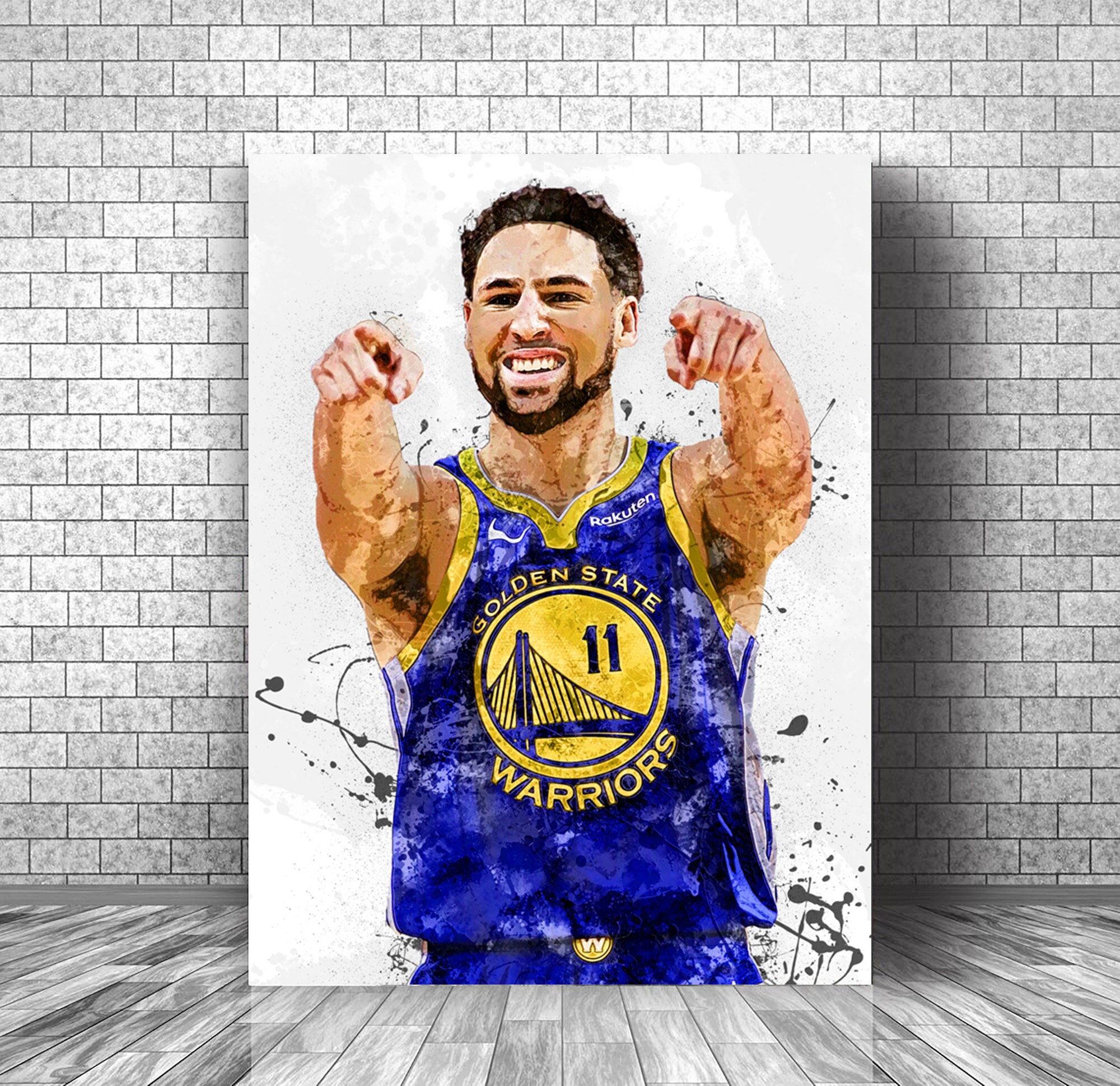 Klay Thompson Poster  Golden State Warriors Canvas  Wall Art  Print Decor, Great for Him or Her, Gift for Man Cave or Game Room