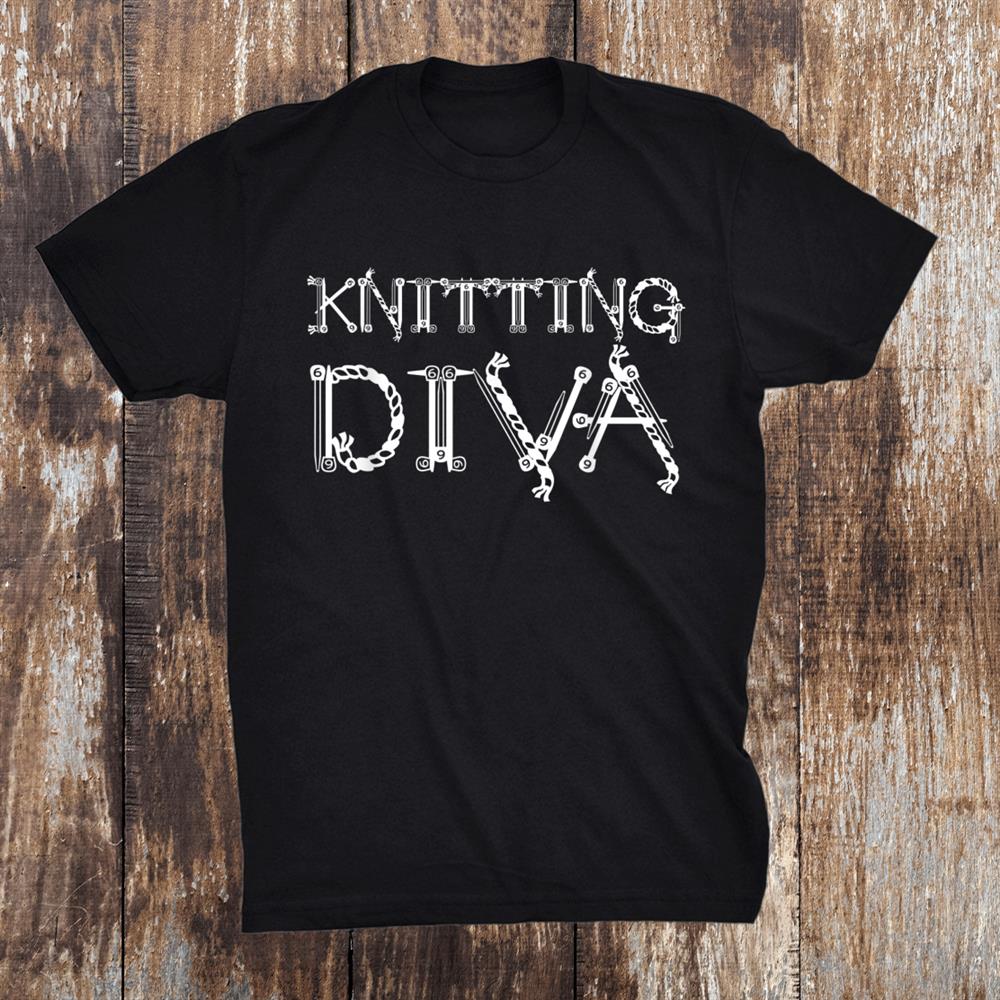 Knitting Diva Decorative Letters Shirt