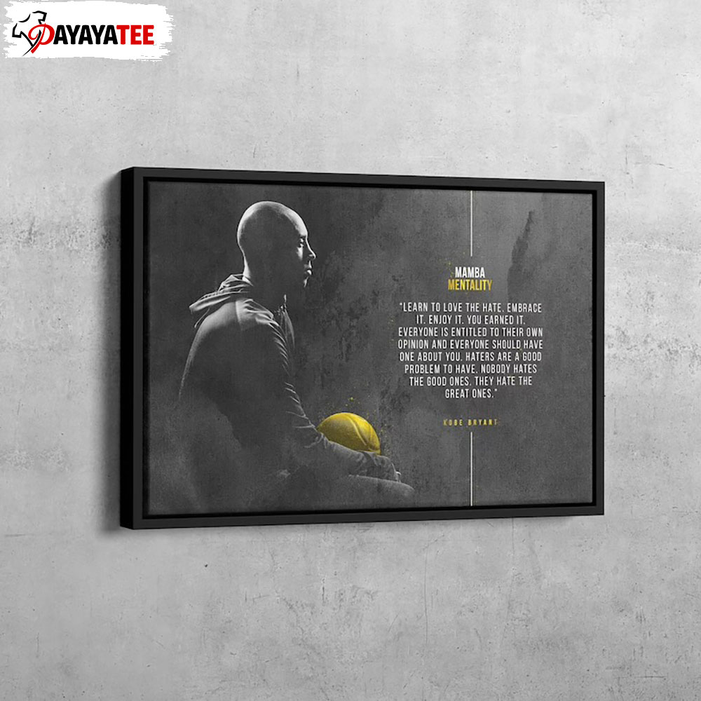 Kobe Bryant Mamba Mentality Poster Basketball Quote Wall Decor