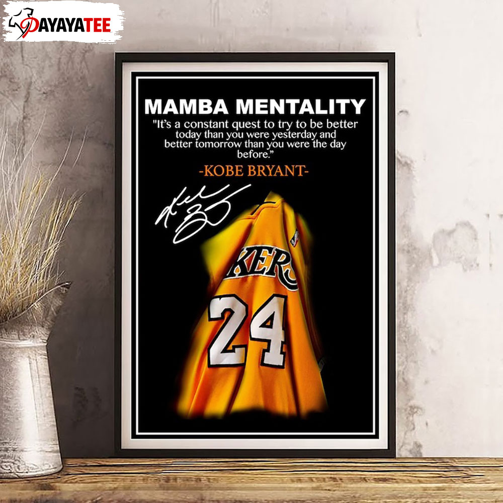 Kobe Bryant Mamba Mentality Poster Mamba Mentality Home Decor