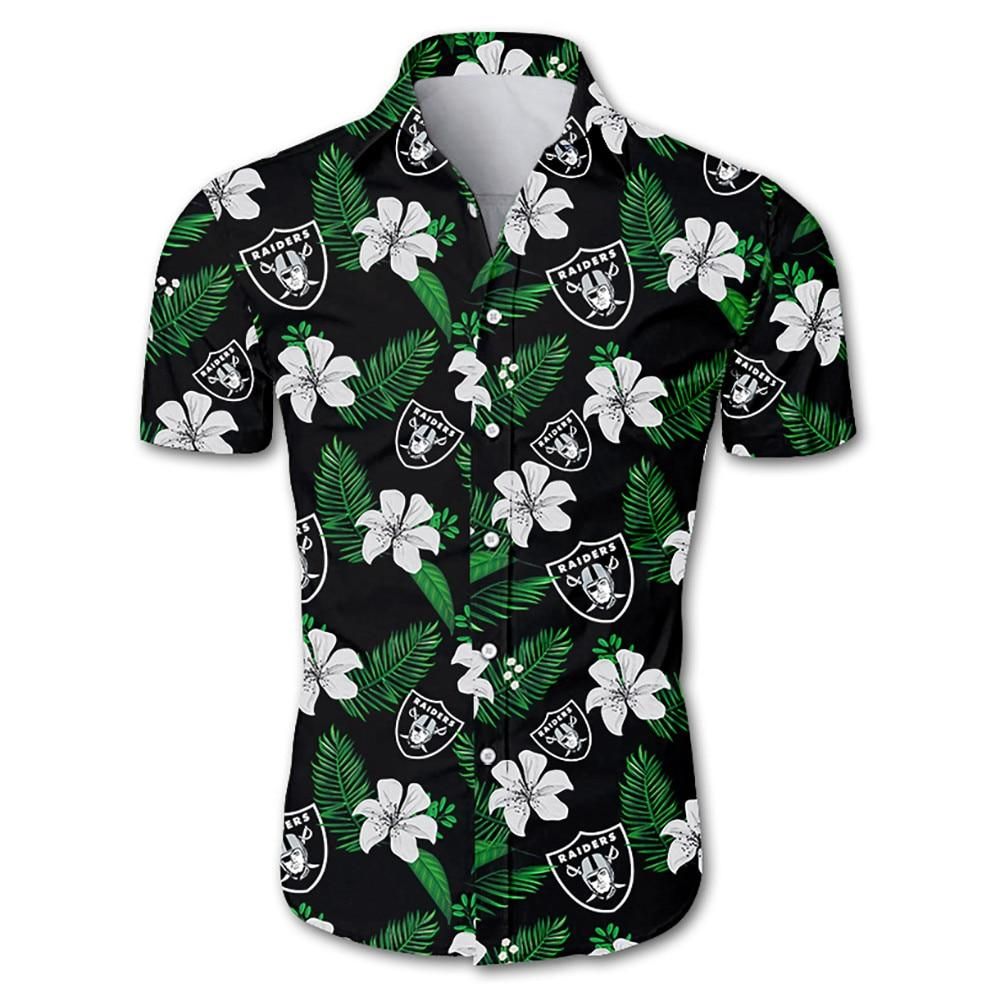 Las Vegas Raiders Hawaiian Shirt Floral Button Up Slim Fit Body