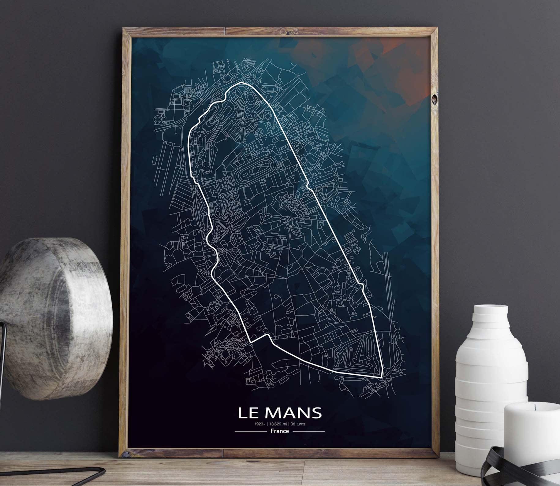 Le Mans Race Track Print, Gift for Him, Motorsport, 24 Hours of Le Mans, Le Mans Poster, F1, Le Mans Art, Le Mans, Circuit de la Sarthe