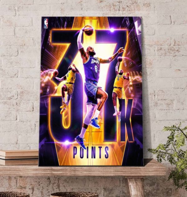 Lebron James Lakers 37K Points Record Poster
