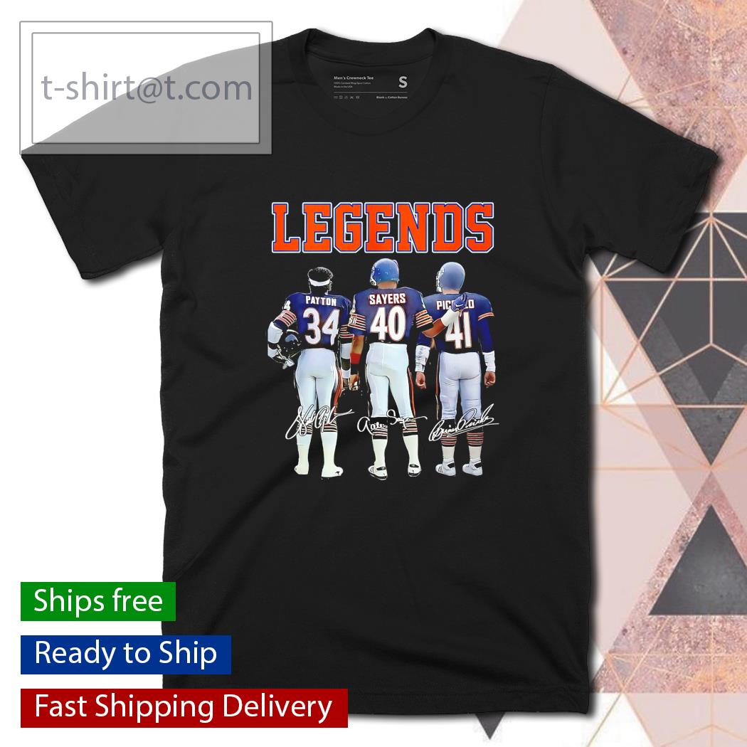 Legends Walter Payton Gale Sayers Brian Piccolo signatures shirt