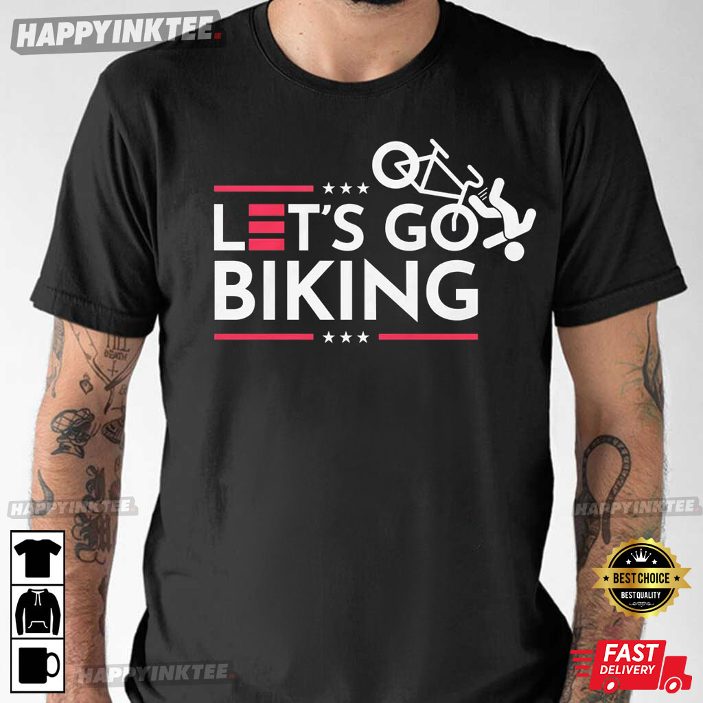Let’s Go Biking Biden Falling Off Bicycle T-Shirt