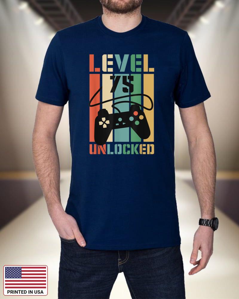 Level 75 Unlocked Funny Video Game 75th Birthday Gamer Party zAbPG