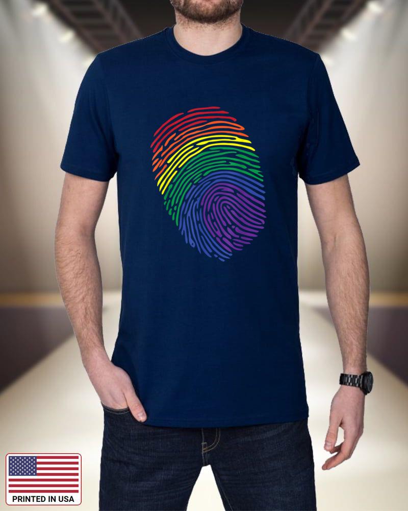 LGBT Flag Fingerprint Proud  LGBT Pride Gifts Tee RoHaN