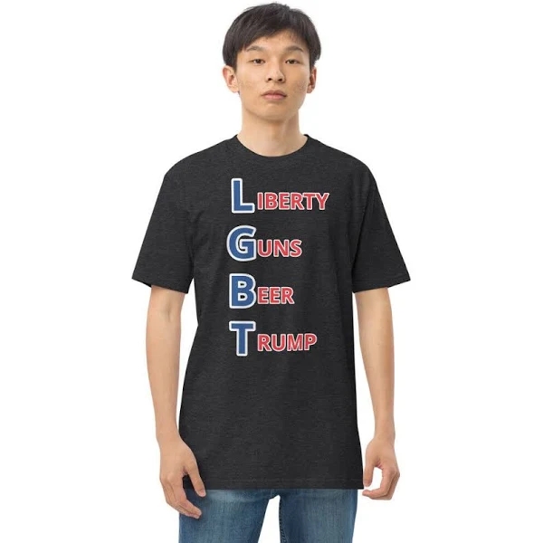 Lgbt Liberty Guns Beer Trump Maga Men s Premium Shirt Make America