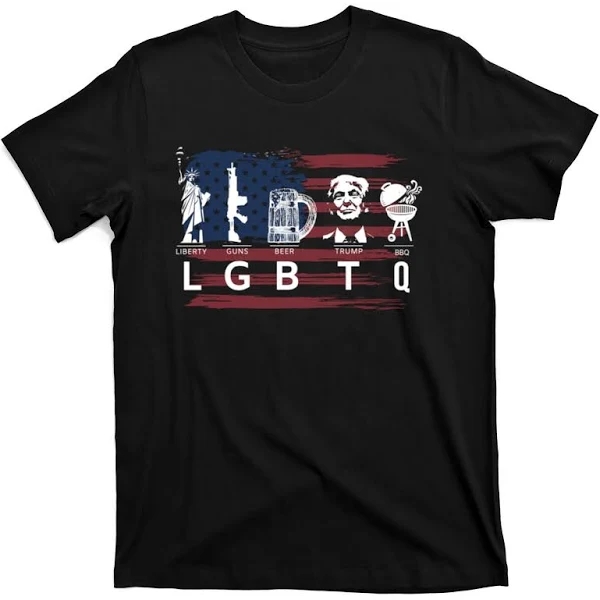 Liberty Guns Beer Trump BBQ Funny Lgbt T Shirt