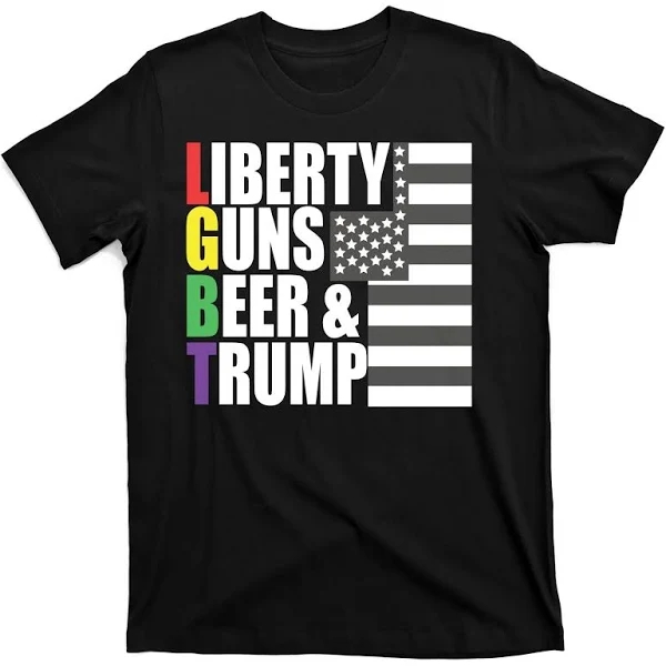 Liberty Guns Beer Trump Lgbt Flag T Shirt