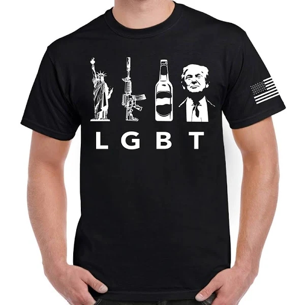 Liberty Guns Beer Trump Lgbt Parody T Shirt Black L Regular