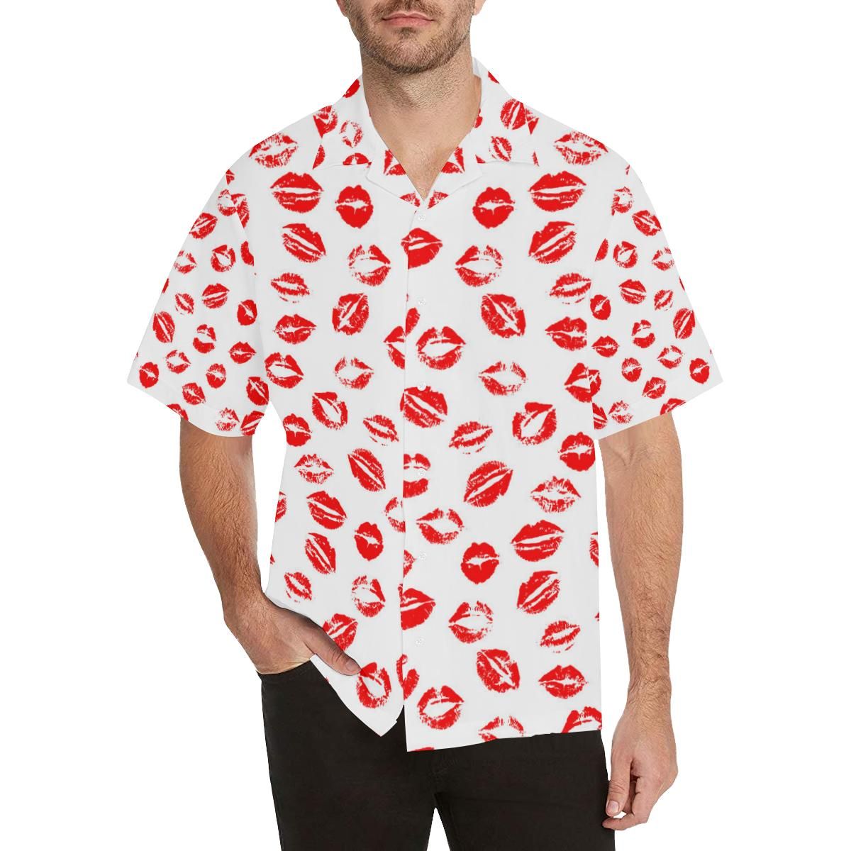 Lips Pattern Print Design 01 Men’s All Over Print Hawaiian Shirt (model T58)