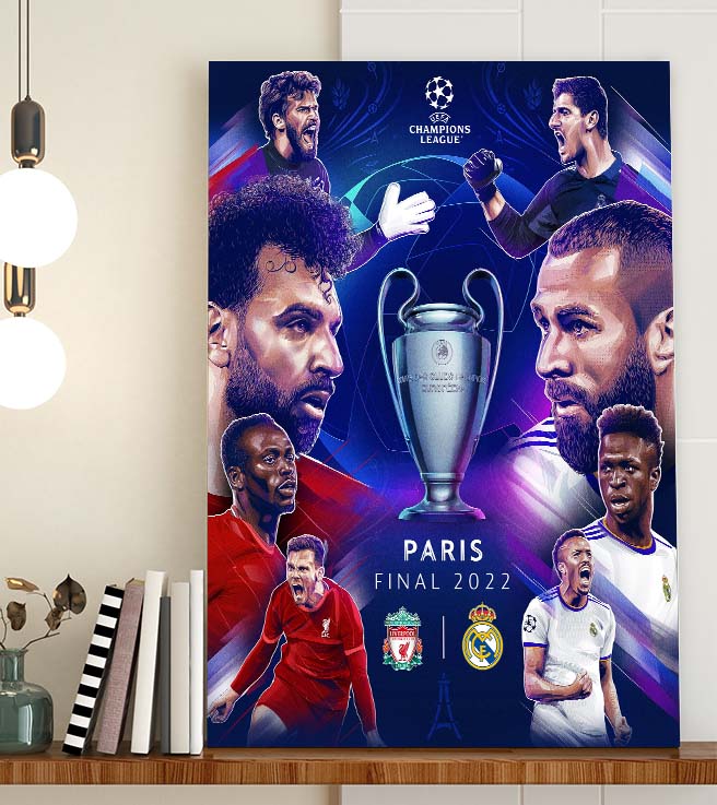Liverpool x Real Madrid UEFA Champions League Paris Final 2022 Wall Decor Poster Canvas