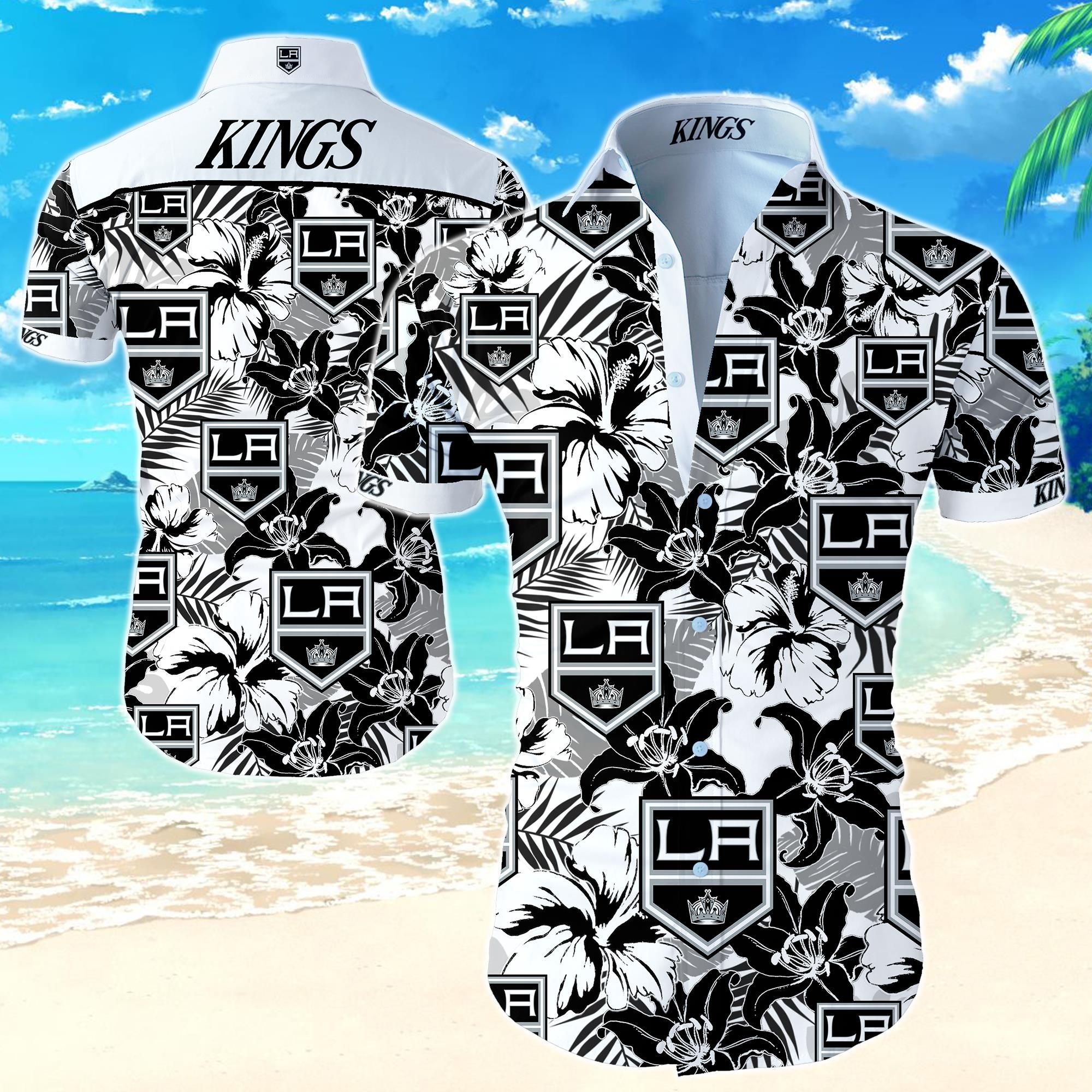 Los Angeles Kings Hawaiian Shirt Summer Button Up Shirt For Men Beach Wear Short Sleeve Hawaii Shirt