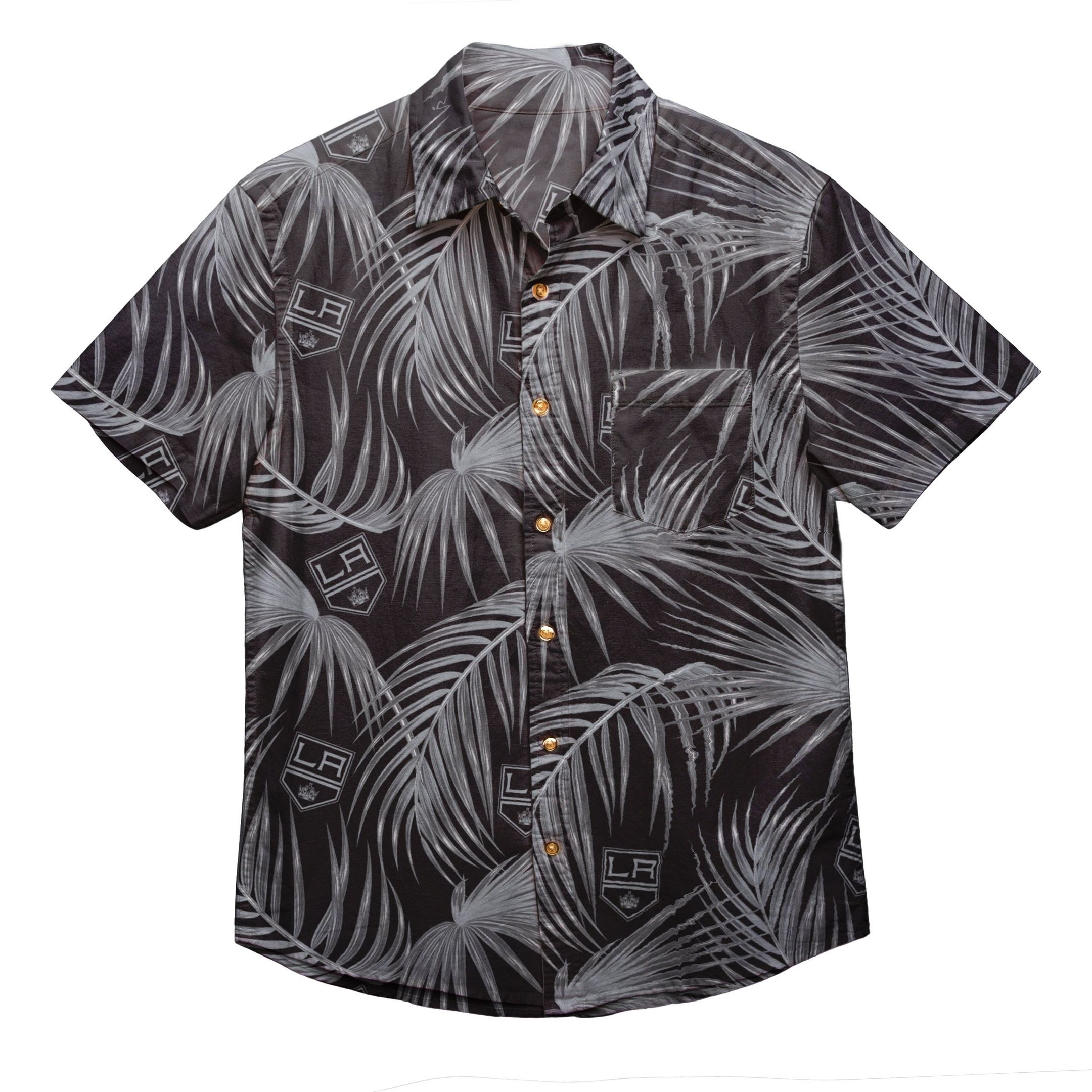 Los Angeles Kings Nhl Mens Hawaiian Button Up Shirt
