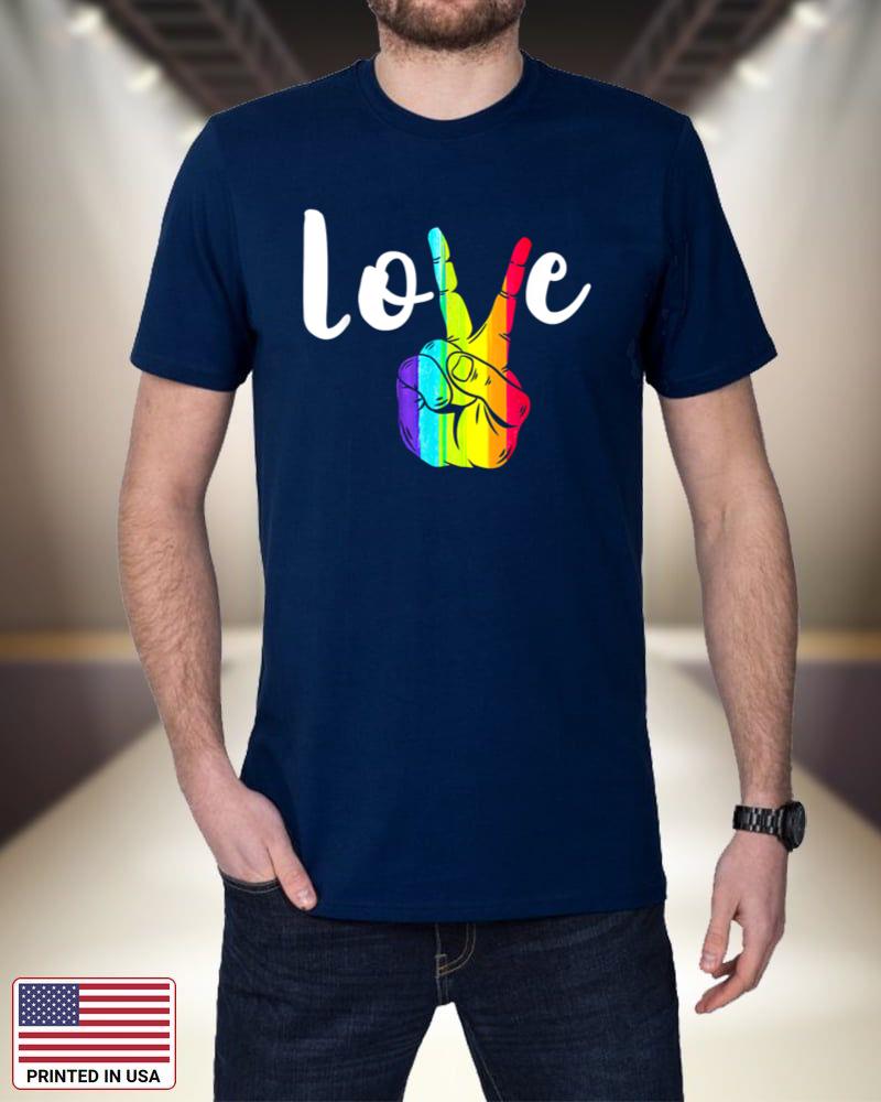 Love Peace Sign Rainbow LGBT Lesbian Gay Pride UQKP7