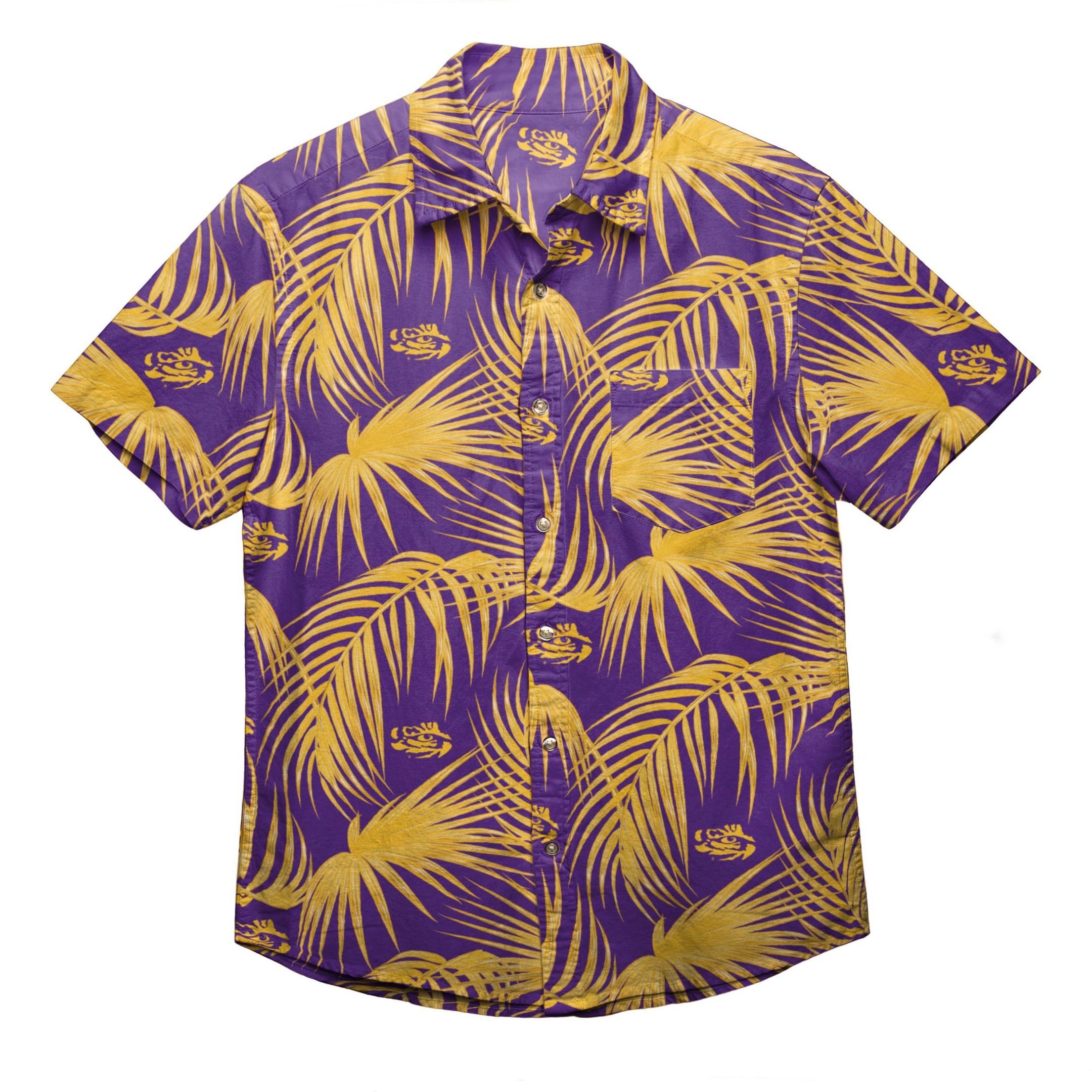 Lsu Tigers Ncaa Mens Hawaiian Button Up Shirt