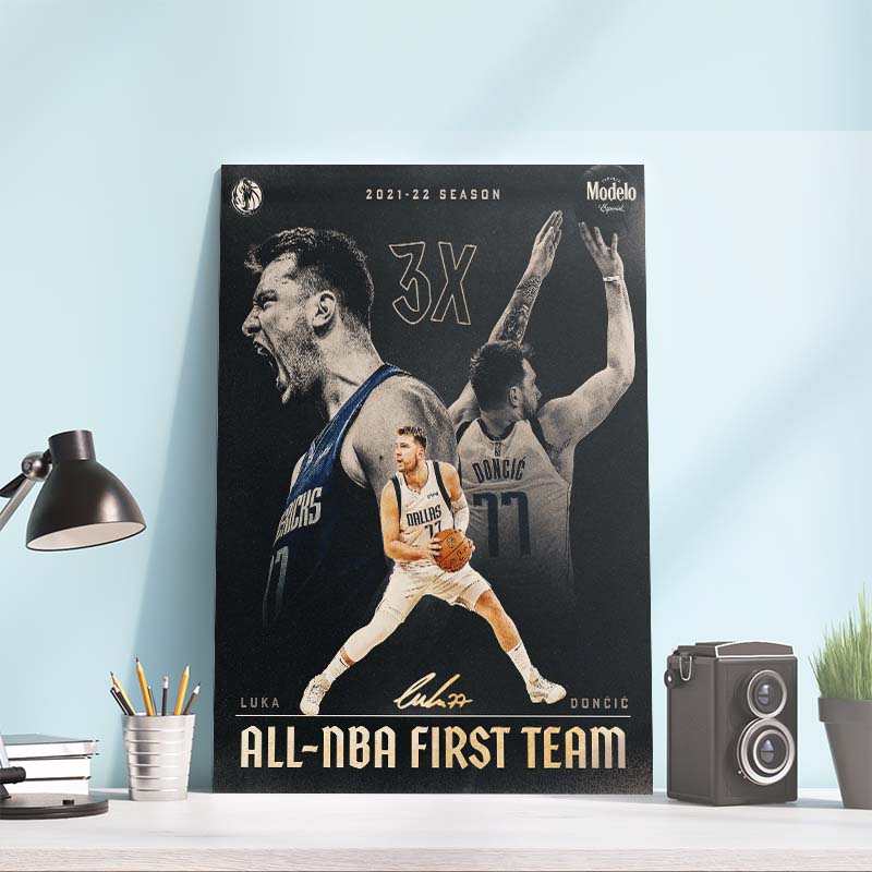 Luka Doncic 3x All-NBA First Team Dallas Mavericks Art Decor Poster Canvas