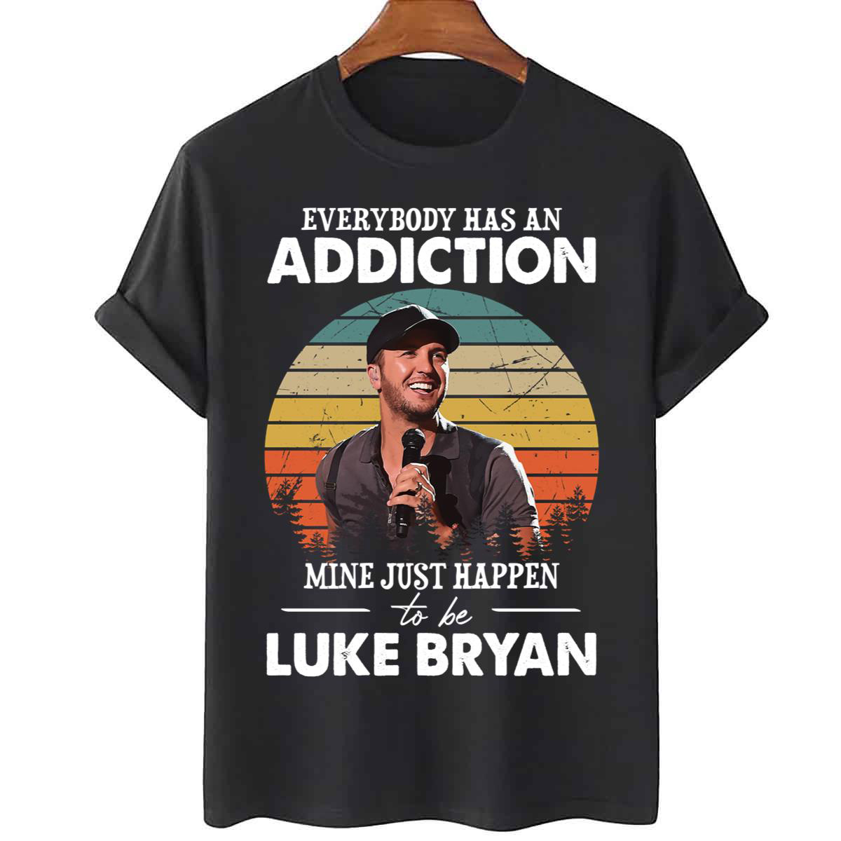 Luke Bryan Everybody Has An Addiction Mine Just Happen To Be Retro Sunset Vintage shirt