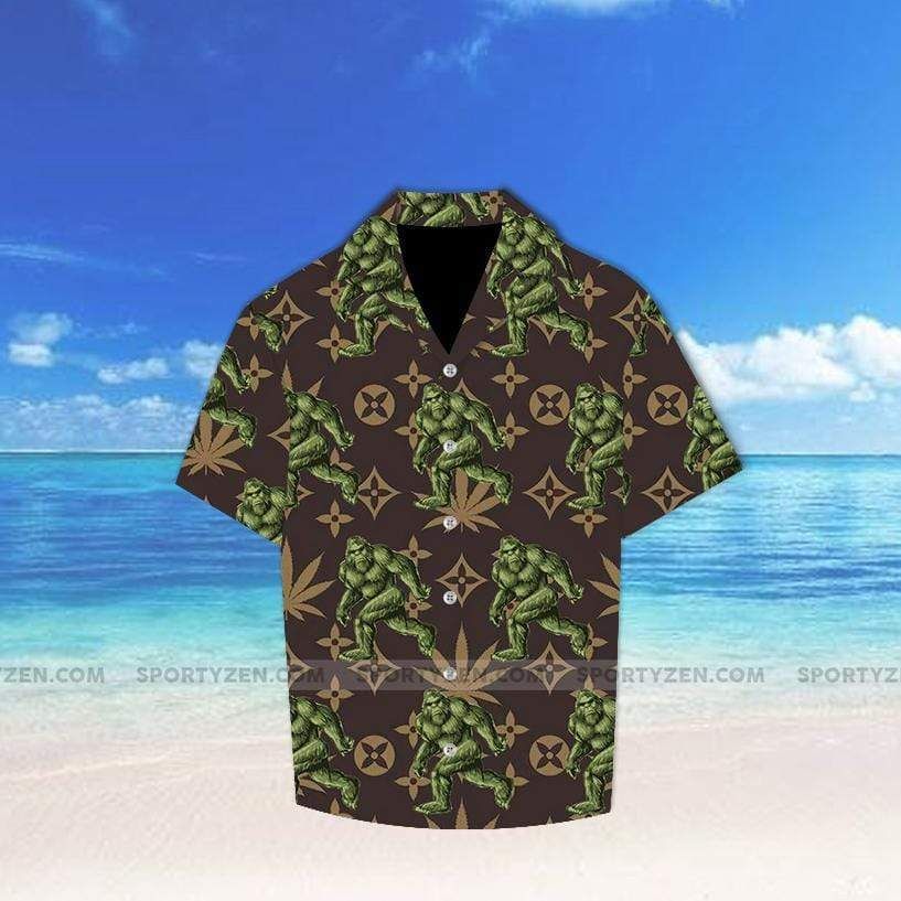 Luxury Bigfoot Weed Lv Hawaiian Aloha Shirts #2008l