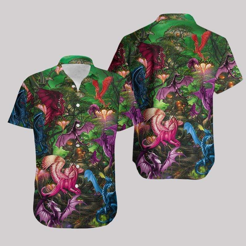 Magical Dragon In The Forest Hawaiian Shirts #111220dh