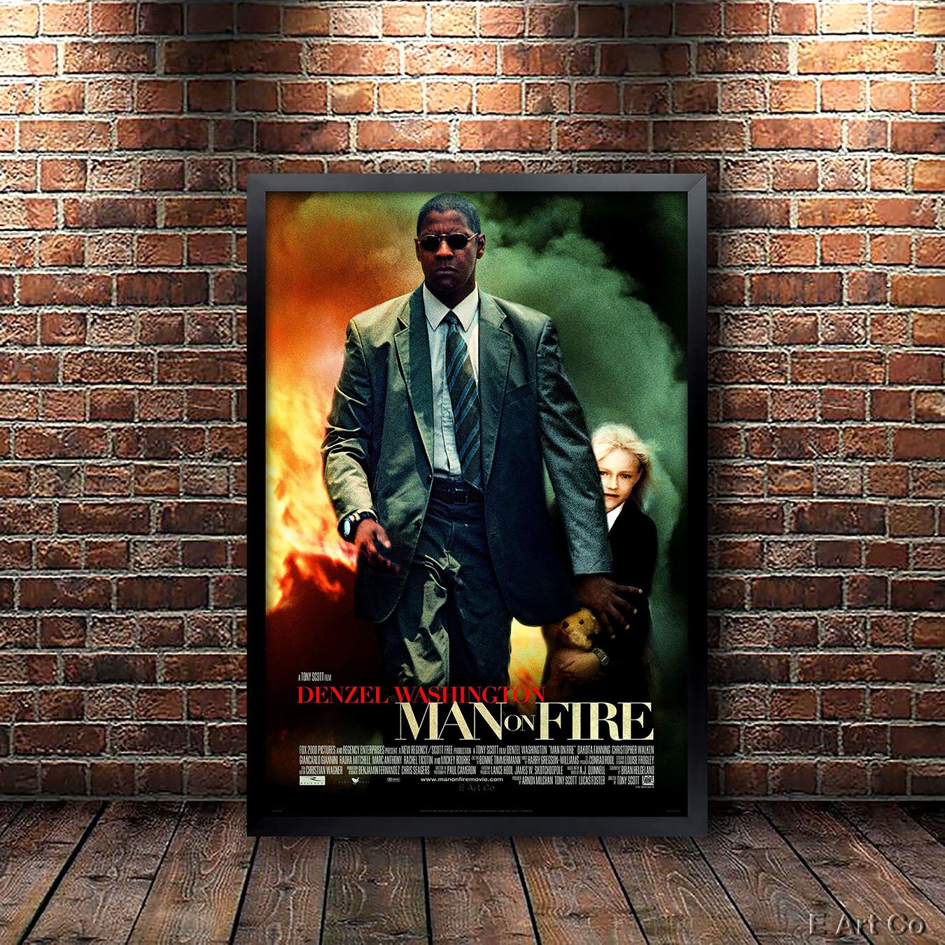Man on Fire Movie Poster Framed and Ready to Hang