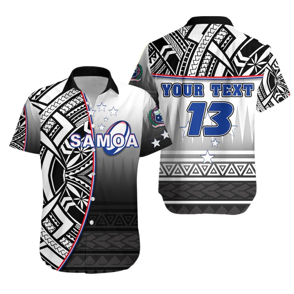 Manu Samoa Rugby Hawaiian Shirt Impressive Version Black – Custom Text And Number K13 Big And Tall Hawaiian Shirts