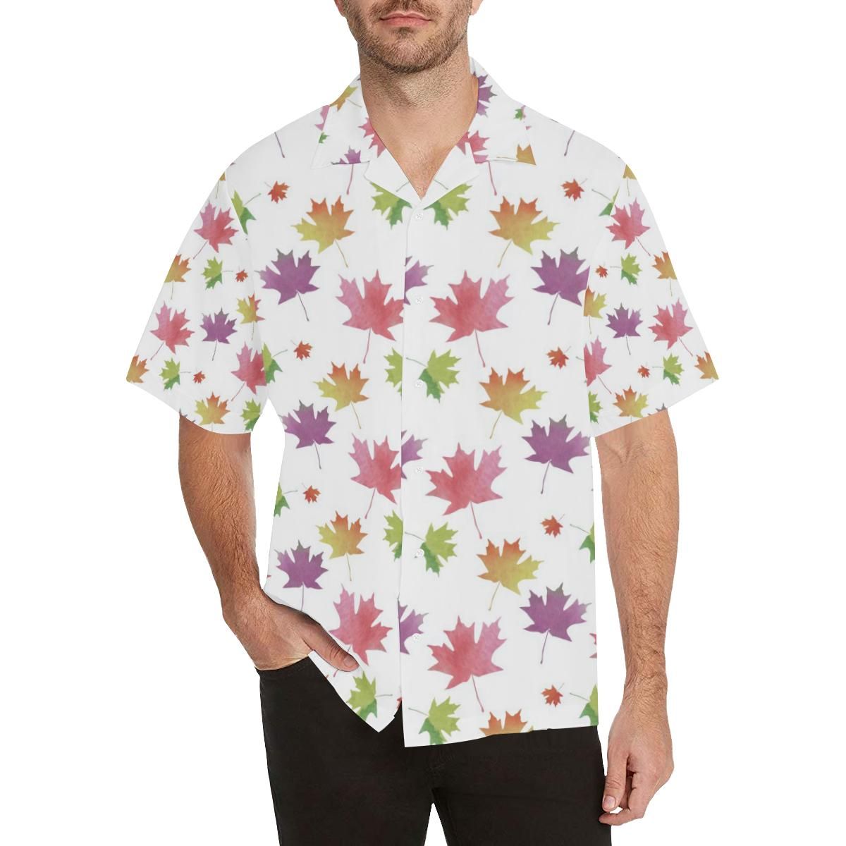 Maple Leaves Pattern Men’s All Over Print Hawaiian Shirt