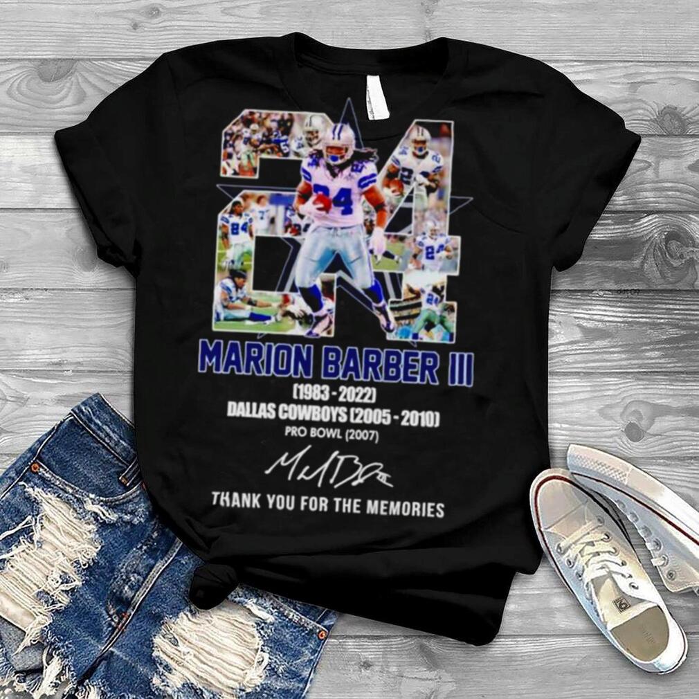 Marion Barber III RIP 1983 2022 Dallas Cowboys 2005 2010 Signatures Thank You For The Memories T Shirt