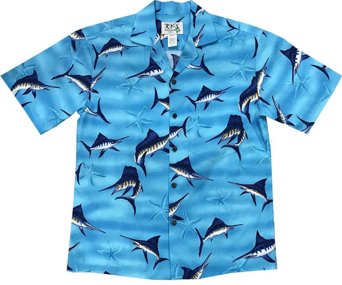 Marlin Madness Blue Hawaiian Shirt