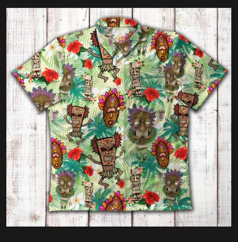 Mascaras Tiki Aloha Hawaiian Shirts #V