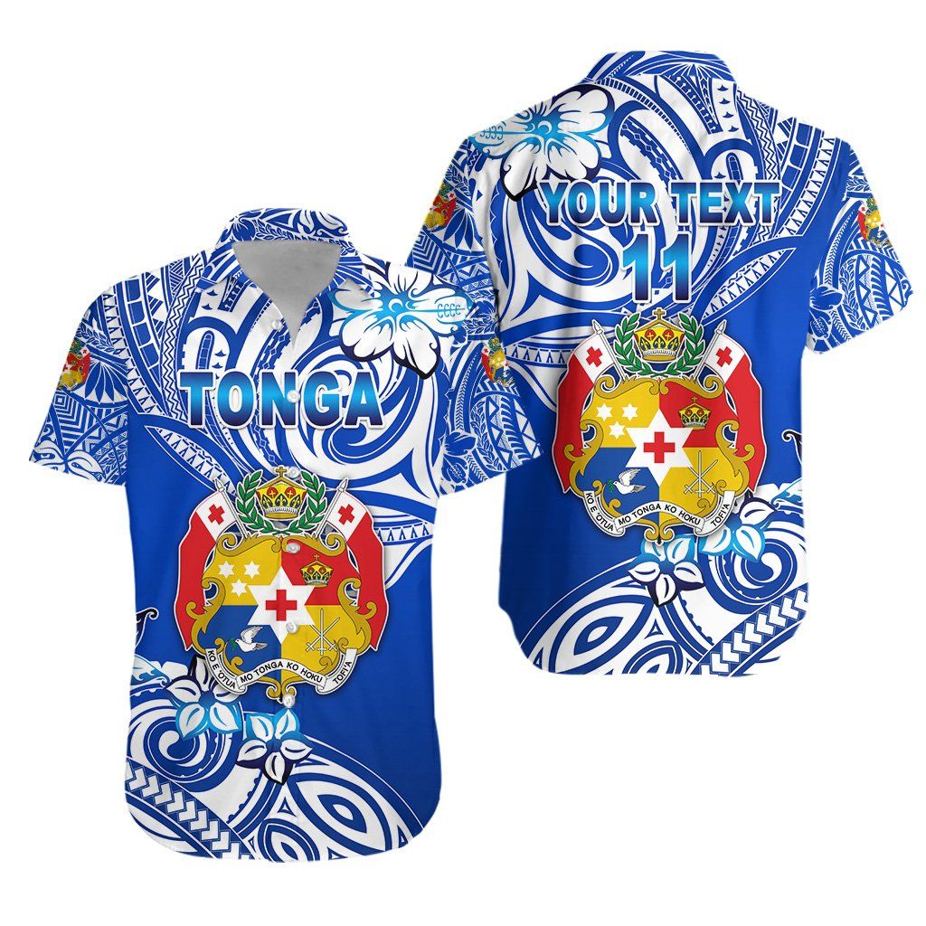 Mate Ma’a Tonga Rugby Hawaiian Shirt Polynesian Unique Vibes, Custom Text And Number – Blue K8 Big And Tall Hawaiian Shirts