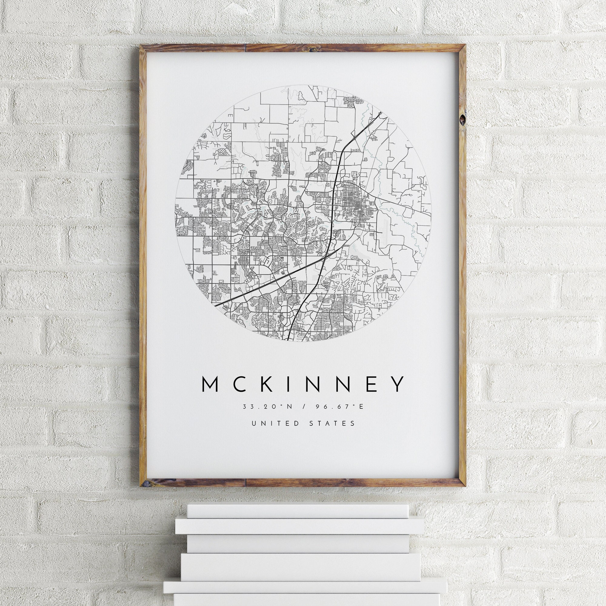 Mckinney Map, Mckinney, Texas, City Map, Home Town Map, Mckinney Print, Gift Map, Map Poster, Minimalist Map Art, mapologist