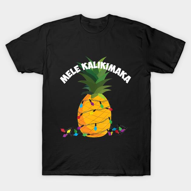 Mele Kalikimaka Hawaiian Pineapple light Christmas T-shirt