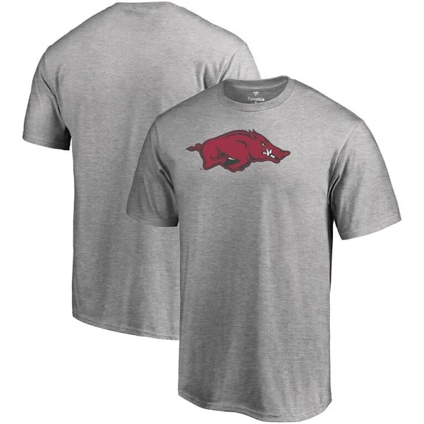 Men s Fanatics Branded Ash Arkansas Razorbacks Primary Team Logo T Shirt Size Small