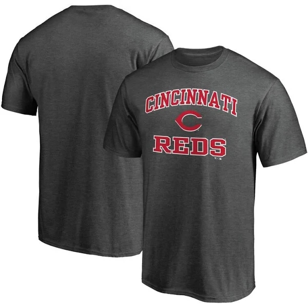 Men s Fanatics Branded Charcoal Cincinnati Reds Heart Soul T Shirt