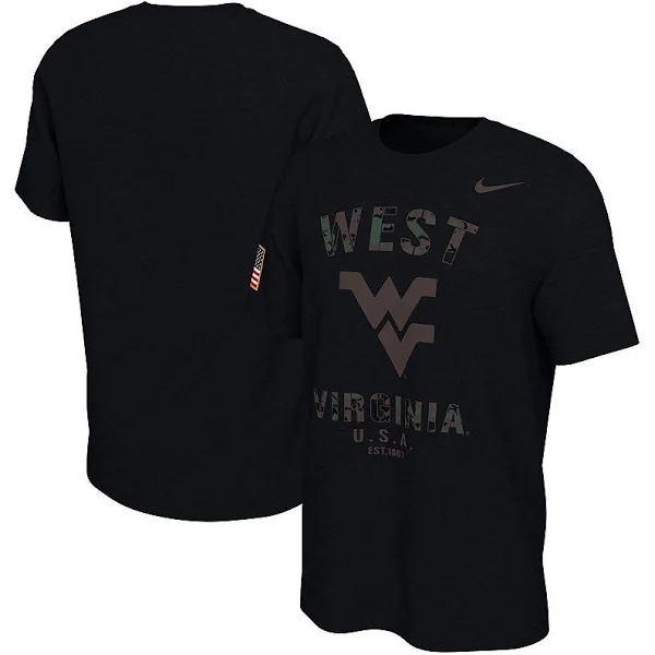 Men s Nike Black West Virginia Mountaineers Veterans Day T Shirt Size Medium
