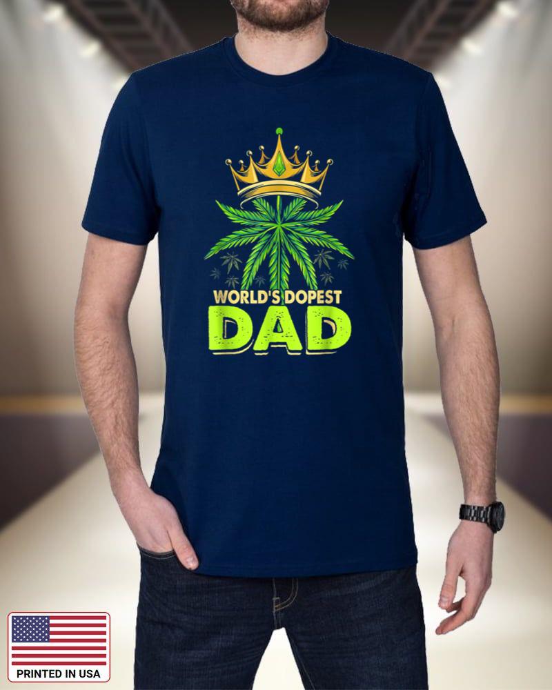 Men World's Dopest Dad Cannabis 420 Leaf Weed Father's Day jDfy2