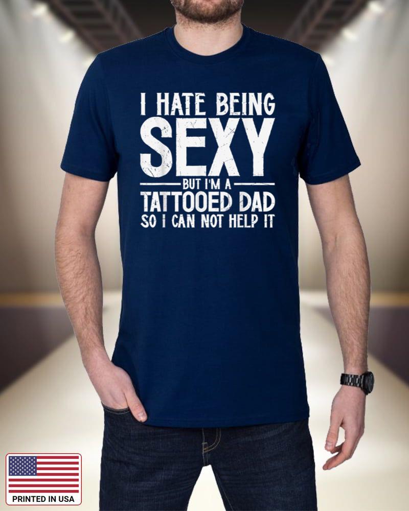 Mens Awesome Dads Have Tattoos And Beards Shirt Fathers Day_5 rSzBv