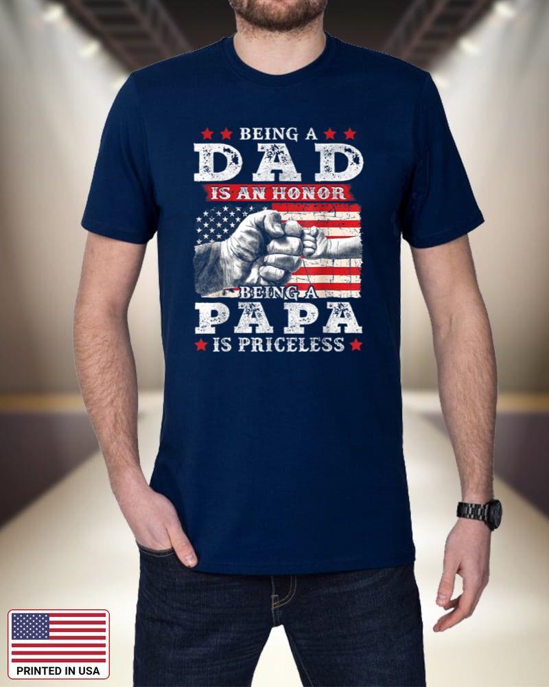 Mens Being Dad is an Honor Being Papa is Priceless USA Flag xa2As
