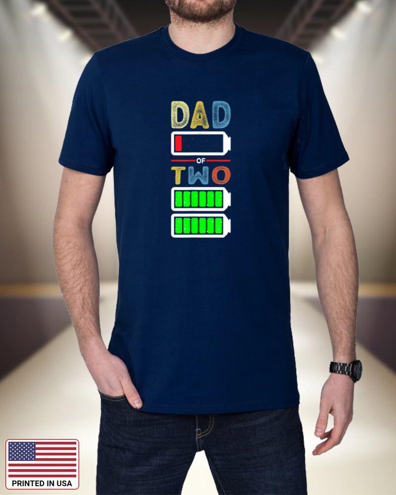 Mens Funny Low Battery Dad of 2 Two Kids Father's Day Dqt63