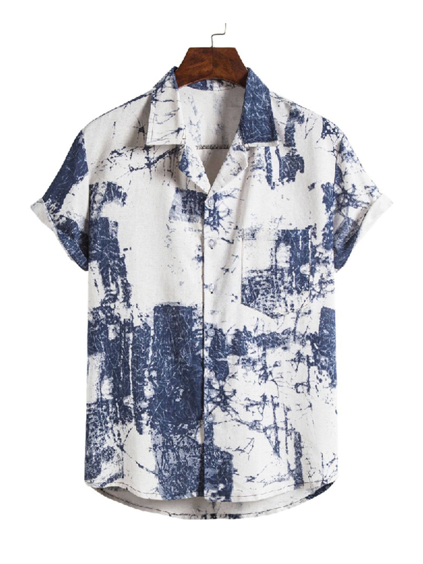 Men's Graffiti Graphic Front Pocket Hawaiian Shirt