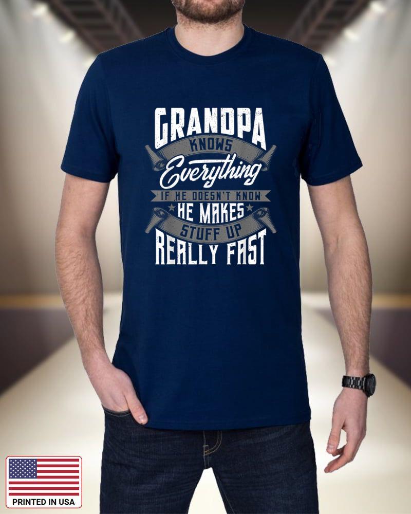 Mens Grandpa Knows Everything Funny Grandpa Fathers Day Gifts jRBS5