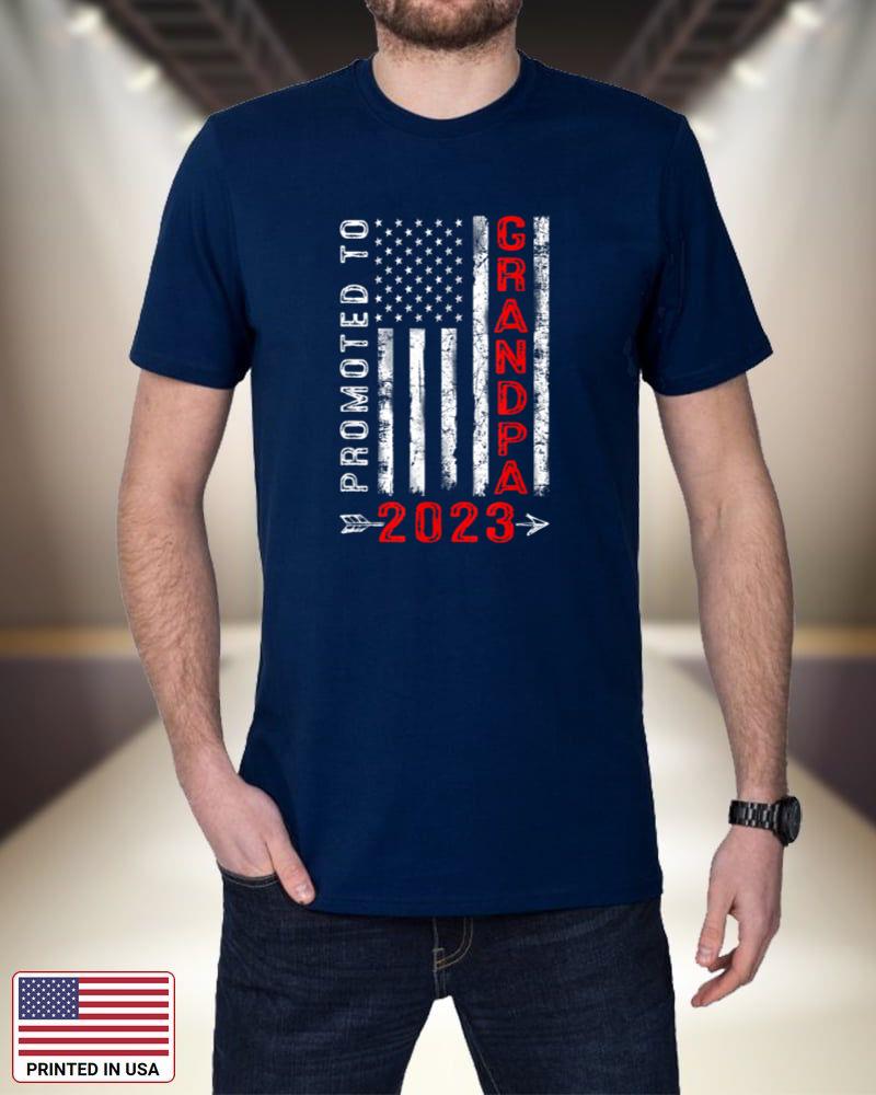 Mens Patriotic Promoted To Grandpa 2023 USA American Flag 5zpIK