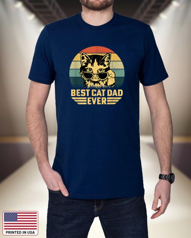 Mens Vintage Best Cat Dad Ever Retro Father's Day For Cat Dad c4QL3