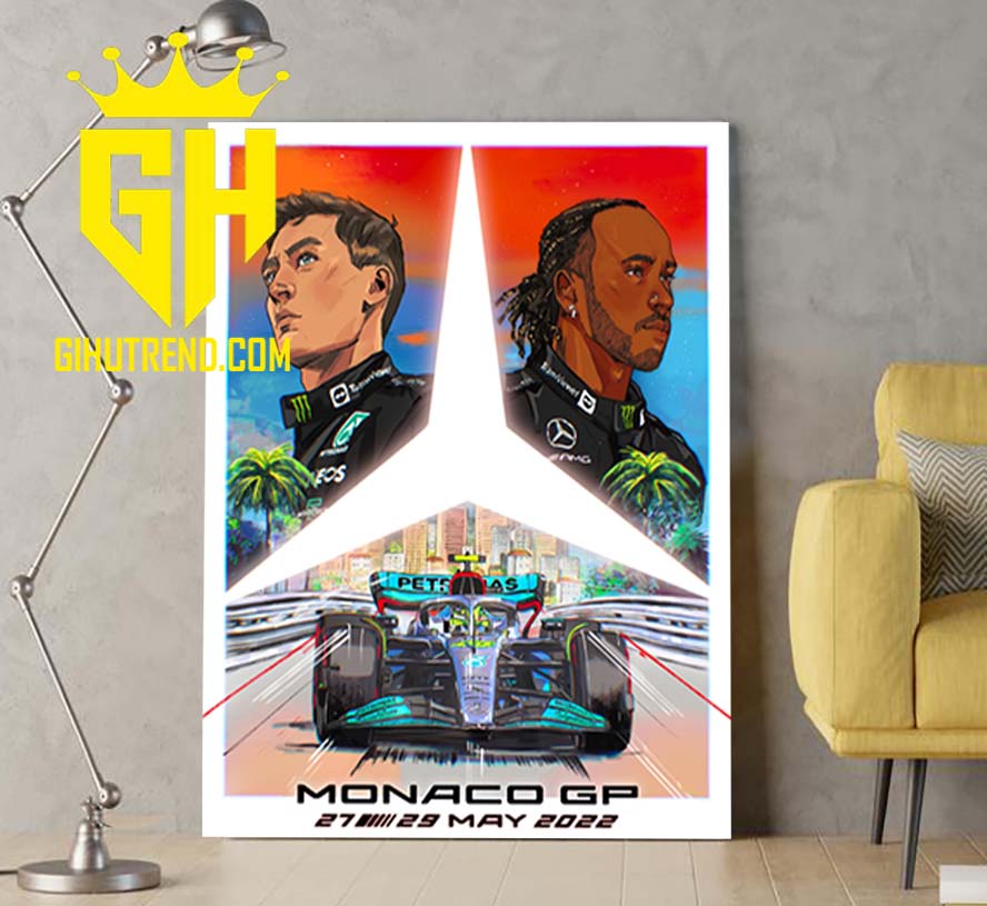 Mercedes AMG F1 Monaco GP 2022 Poster Canvas