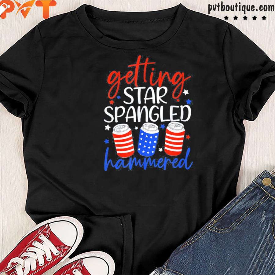 Merica 4th of july time to get star spangled hammered shirt