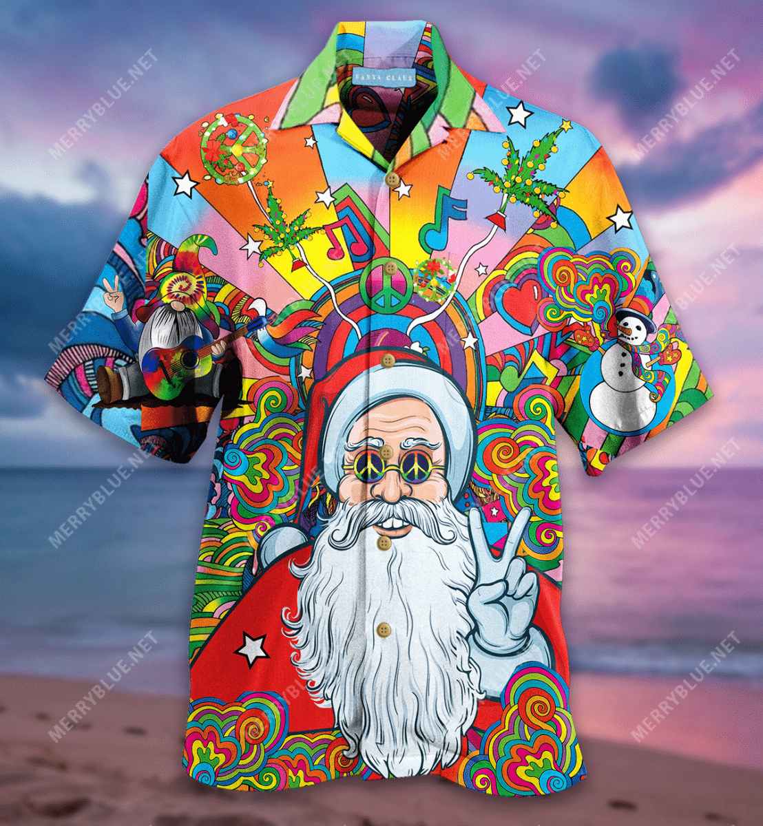 Merry Peacemas Santa Claus Unisex Hawaiian Shirt